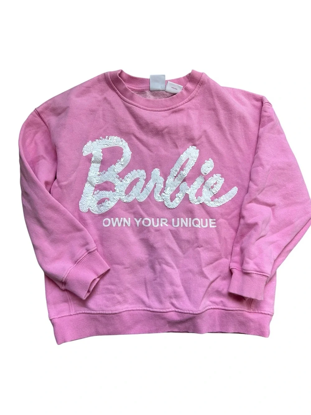 Zara Kids Pink Barbie Sequined Sweatshirt 9-10 Years Cozy